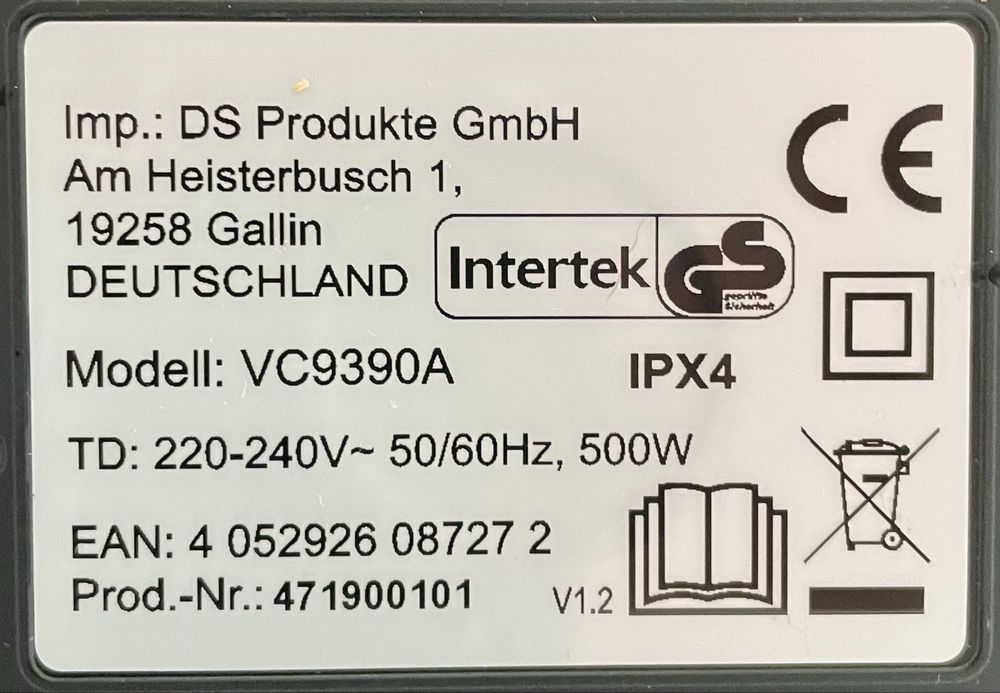 Cleanmaxx Carpet Washer Pro VC9390A - INCOMPLET