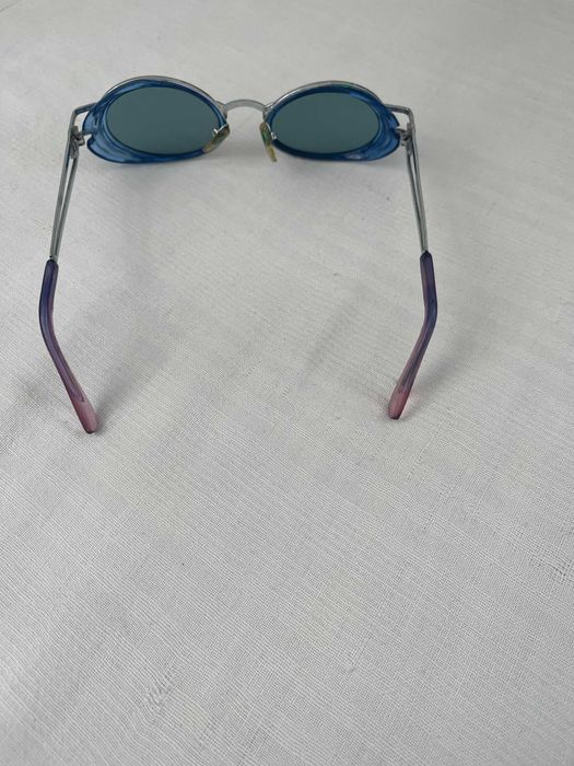 Слънчеви Очила Със Сини Лещи / Сребристи Рамки