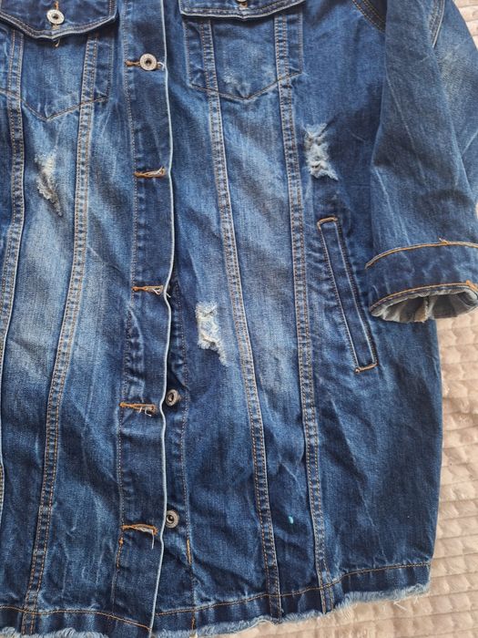 Разпродажба! Дамско дънково манто за 35лв