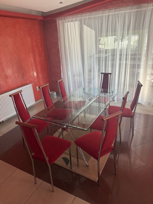 Masa pentru sufragerie 160x90 cu 8 scaune