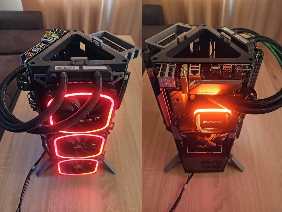 Carcasă PC Custom 3D Printed - Triunghi ITX Tower - Design Unic Open