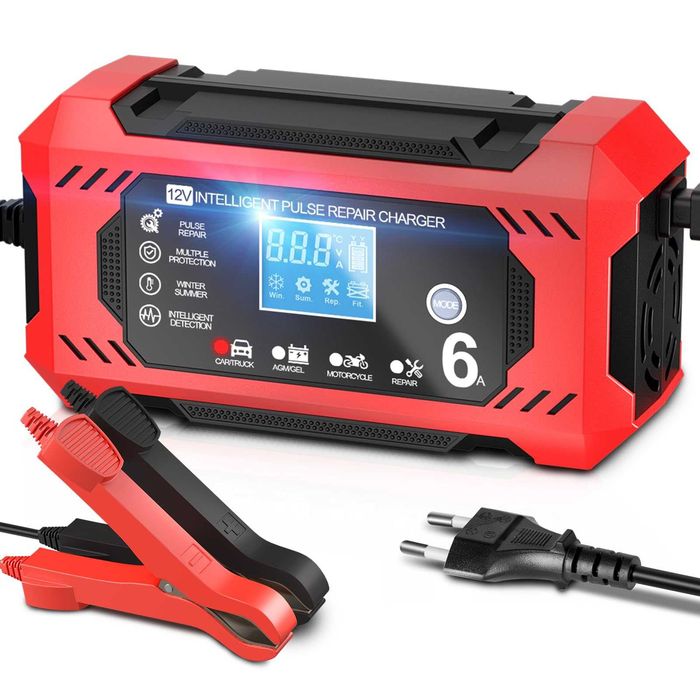 Интелигентно зарядно устройство за акомулатор 12V с LCD дисплей, 6A