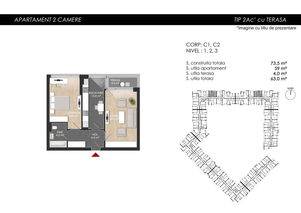 Finalizat 2 camere Decomandat 63 mp Utili. Langa Lacul Straulesti