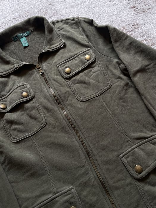 Jacheta Lauren Ralph Lauren originala marimea M bumbac verde kaki stil safari zip