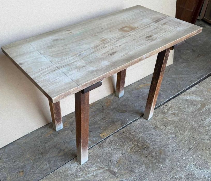 Masuta Vintage din lemn masiv cu blat 80x40 cm; Bancuta