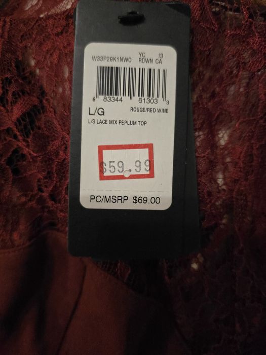 Дантелена блуза с дълъг ръкав-Guess