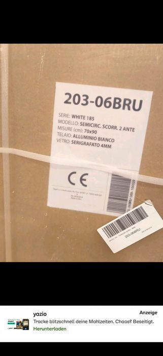Cabină duș semicirculară 70x90 cm – Nouă, în ambalaj