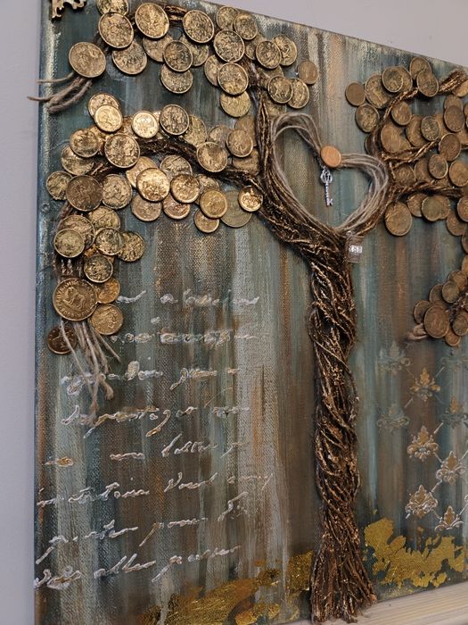 Картина дърво с БГ монети