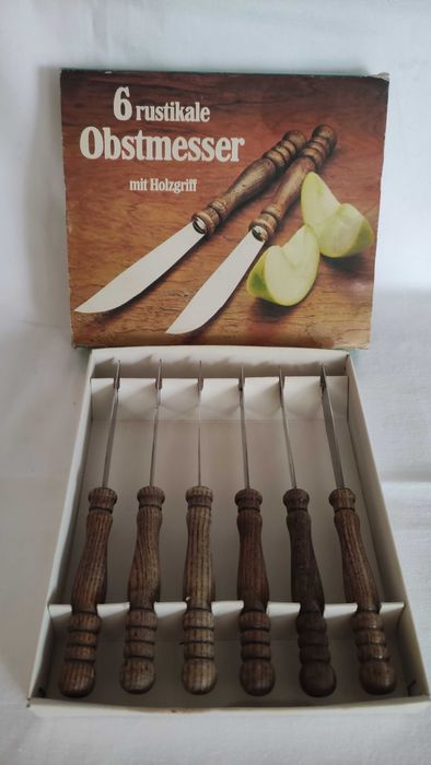 Нов комплект немски ножчета за плодове с дървени дръжки