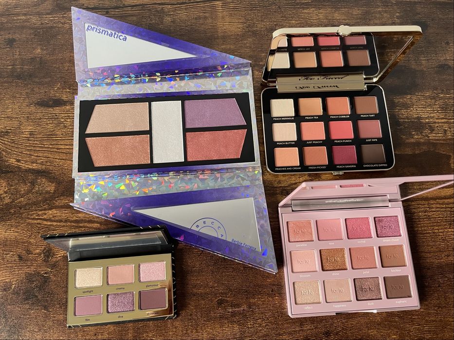 НОВИ палитри сенки за очи хайлайтър Tarte Tartelette Becca Too Faced