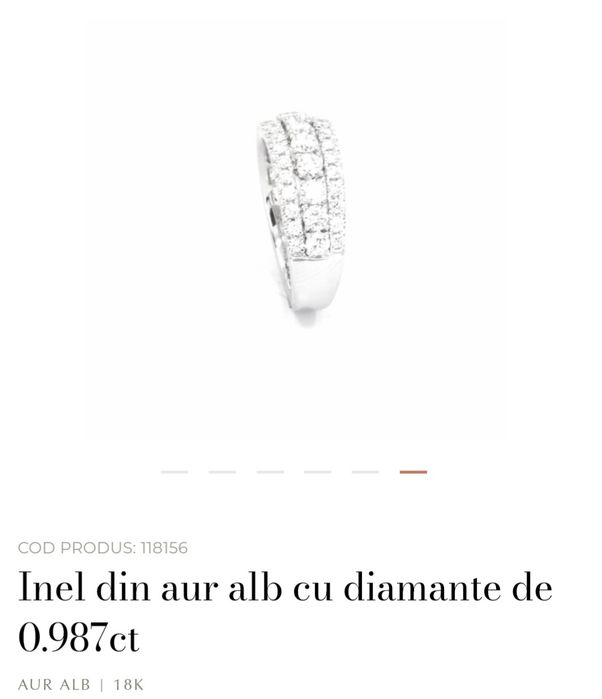 Inel TEILOR Aur Alb 18K - 0.987ct Diamante (Certificat & Factură)