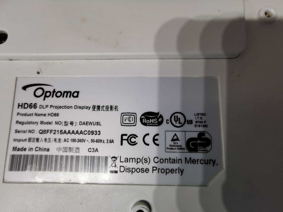 Проектор Optoma HD66 DLP Projection Display
