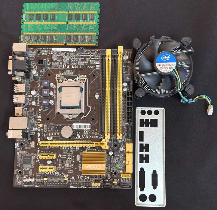 Дъно Дънна платка Asus B85M-G, процесор i7 4770, 16gb RAM и охладител