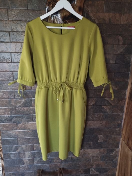 Rochie INA DESIGN, culoare verde muștar, mărimea M