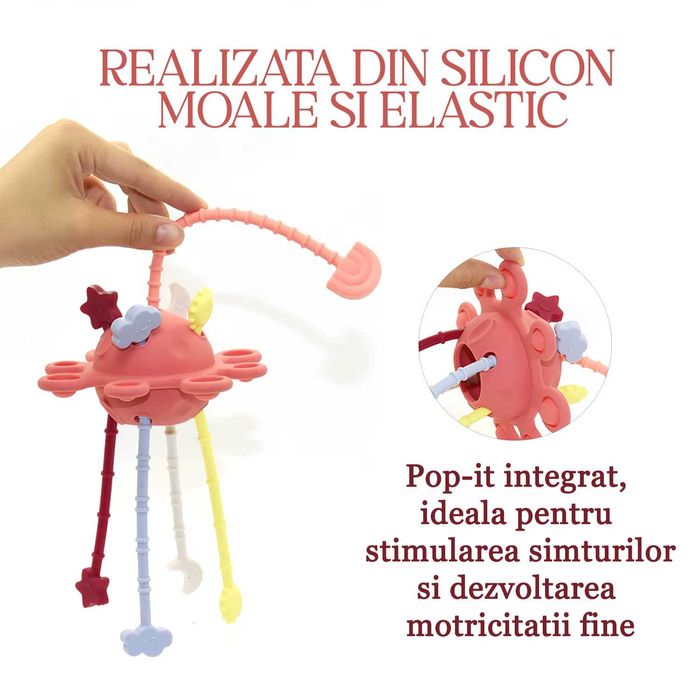 Jucarie interactiva si de dentitie, 100% din silicon alimentar