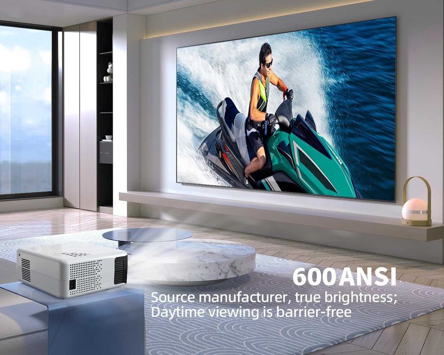 Proiector 4K TV WiFi Android 9 20000 Lumen Boxe HDMI USB Telecomanda