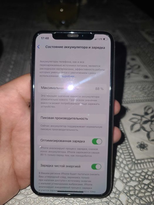 Iphone xs 64gb ideal nuqta hatosiz battarya 88% xichqati alishmagan