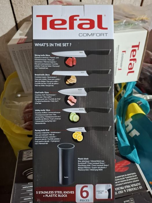 Setul de cuțite Tefal Comfort cu suport din  Ice Force