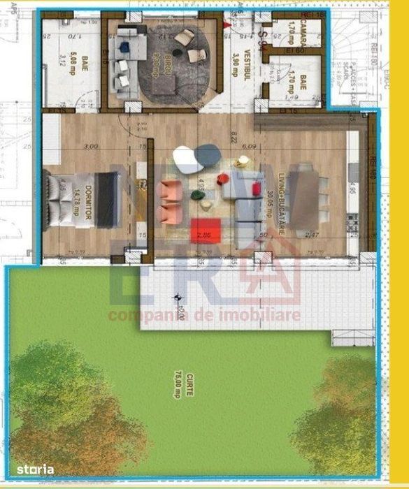 Apartament 3 camere cu terasa si gradina 80 mp, bloc boutique in zona