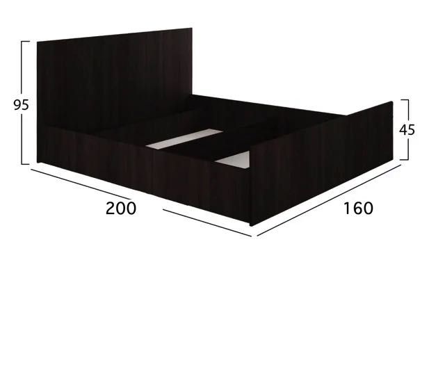 Легло Алабама 160см х 200см - цвят венге