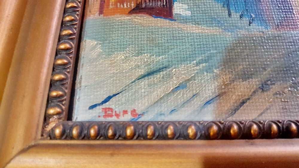 G570-I-Pictor DIODOR DURE-1901-1941-Lugoj-Biserica Adormirea Maicii Domnului. Pictura probabil panza lipita pe carton tare. Marimi cu rama 28/24