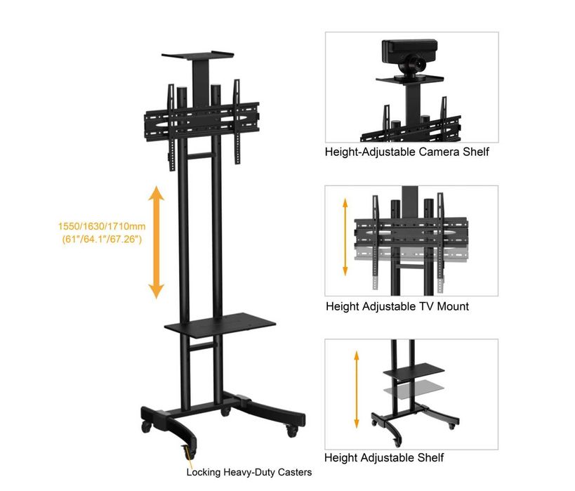 Stand TV mobil Blackmount T15A+, diagonale 30"-70", max 35 kg