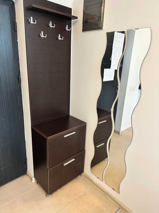 Mobila hol: cuier cu pantofar si 2 rafturi incaltaminte, 200x54x34 cm