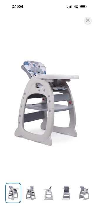 Детский стульчик для кормленич Babyton серый