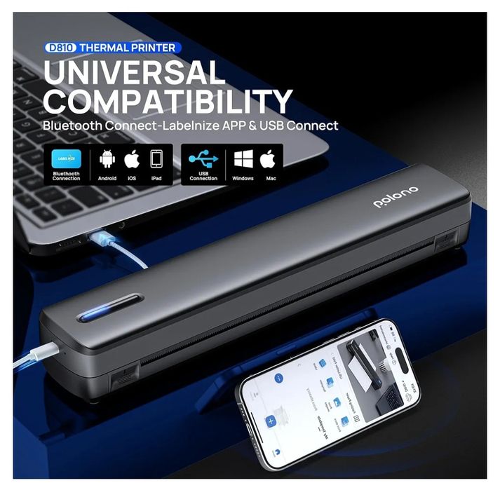 Imprimanta termica mobilă A4 Polono D810