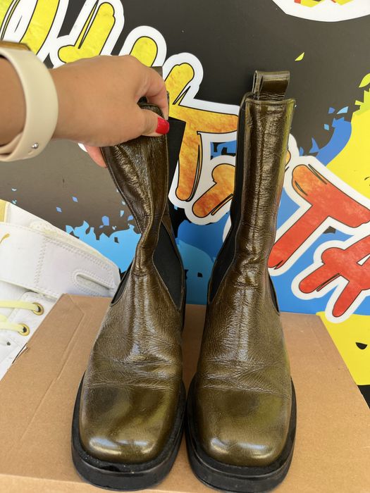 Зелени боти с лачен ефект Billi Bull номер 40