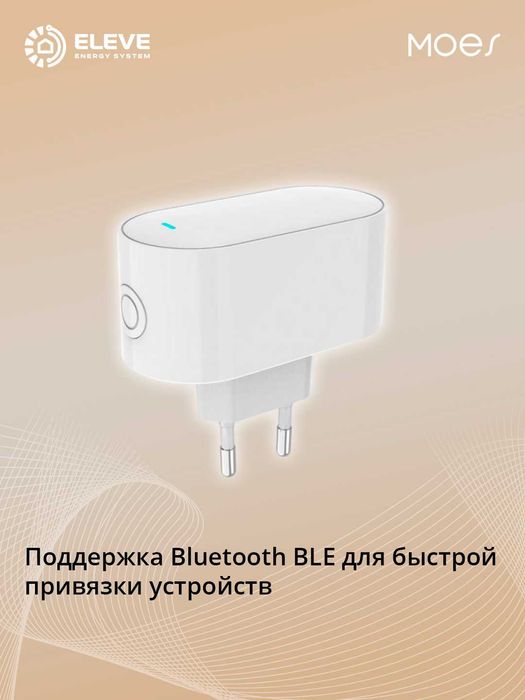 Умный беспроводной шлюз розетка Moes Zigbee/Ble | MPH-S1-EU-MS