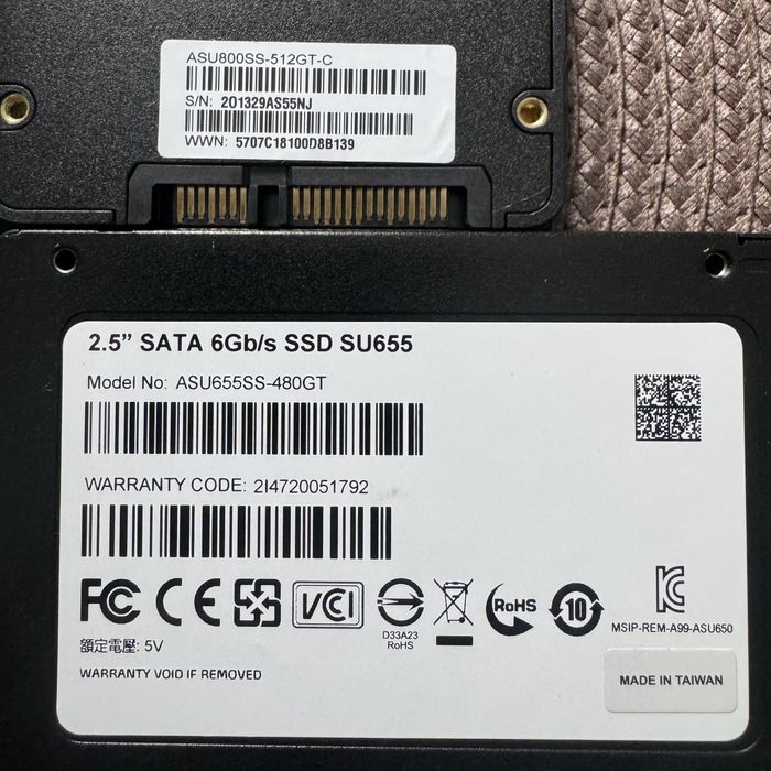 Новые ssd 2.5 sata III 480/500/512GB/1TB 5шт