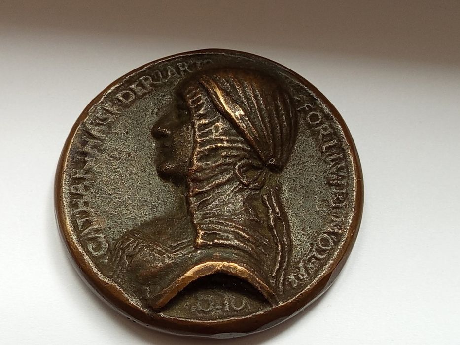 Medalie foarte rară Caterina Sforza,sec.XV,Niccolò di Forzore Spinelli