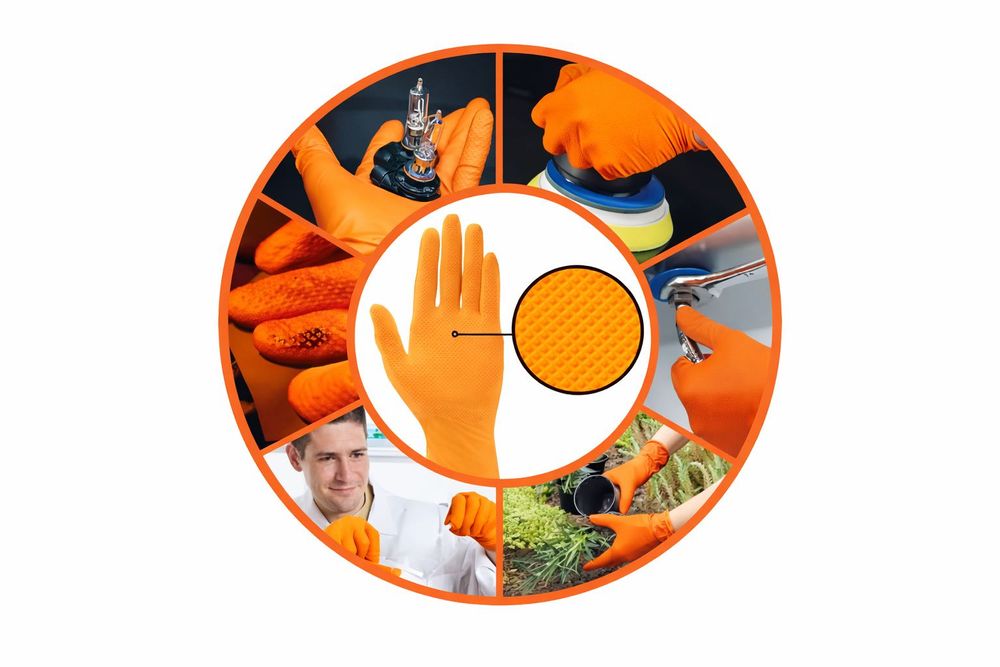 Нитрилни  ръкавици с диамантена текстура 100 бр. (8,31 грама)