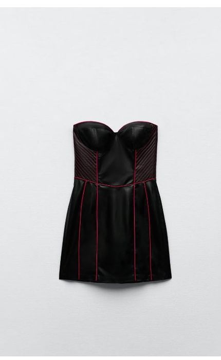 Рокля от еко кожа Zara