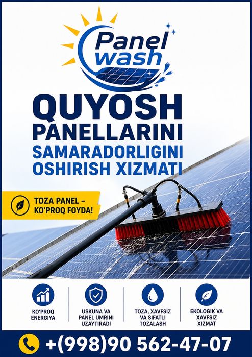 Quyosh panel yuvish xizmati