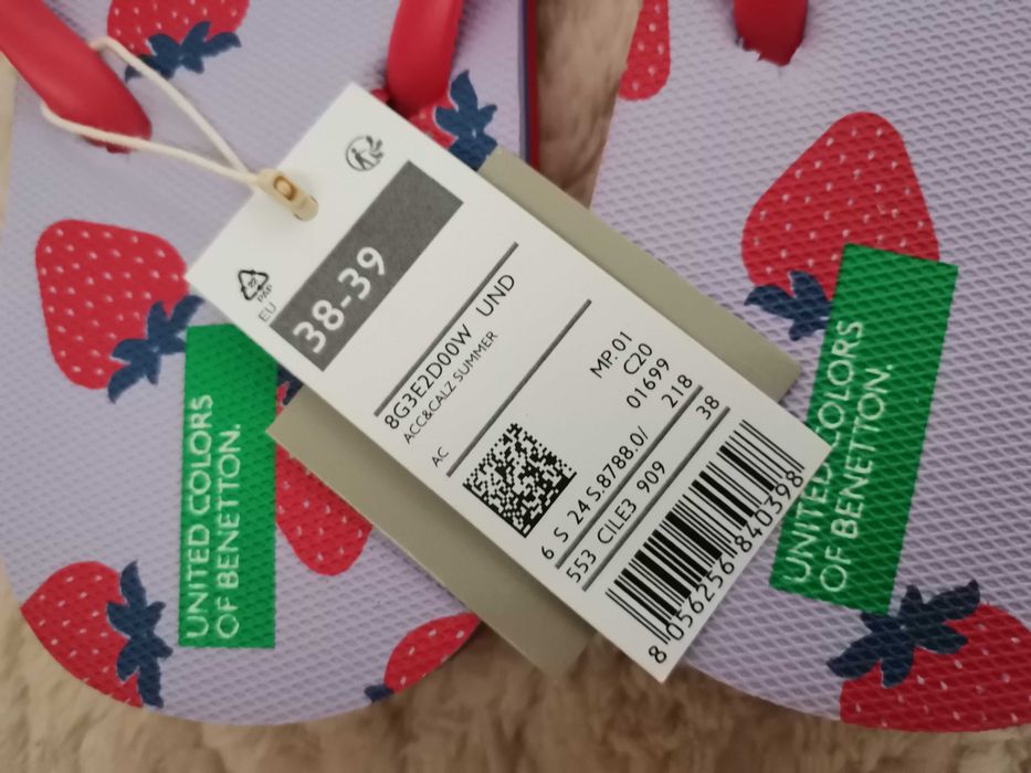 Джапанки Benetton НОВО Бенетон №38 провипоплъзгаща подметка Italy