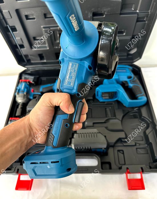 Бепул доставка болгарка + шруповерт + перфоратор + гайковерт crown 4в1