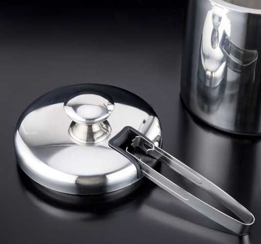 Двустенна ледарка с капак, щипка и лъжица