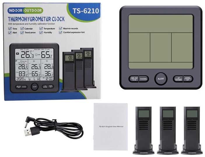 Термометр/Гигрометр Termometr 4х канальный беспроводной