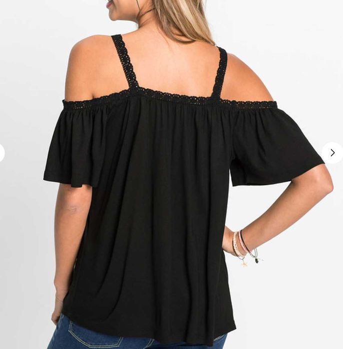 Bluză umeri goi și bretele dantela, nou cu eticheta, S și M, vâscoză