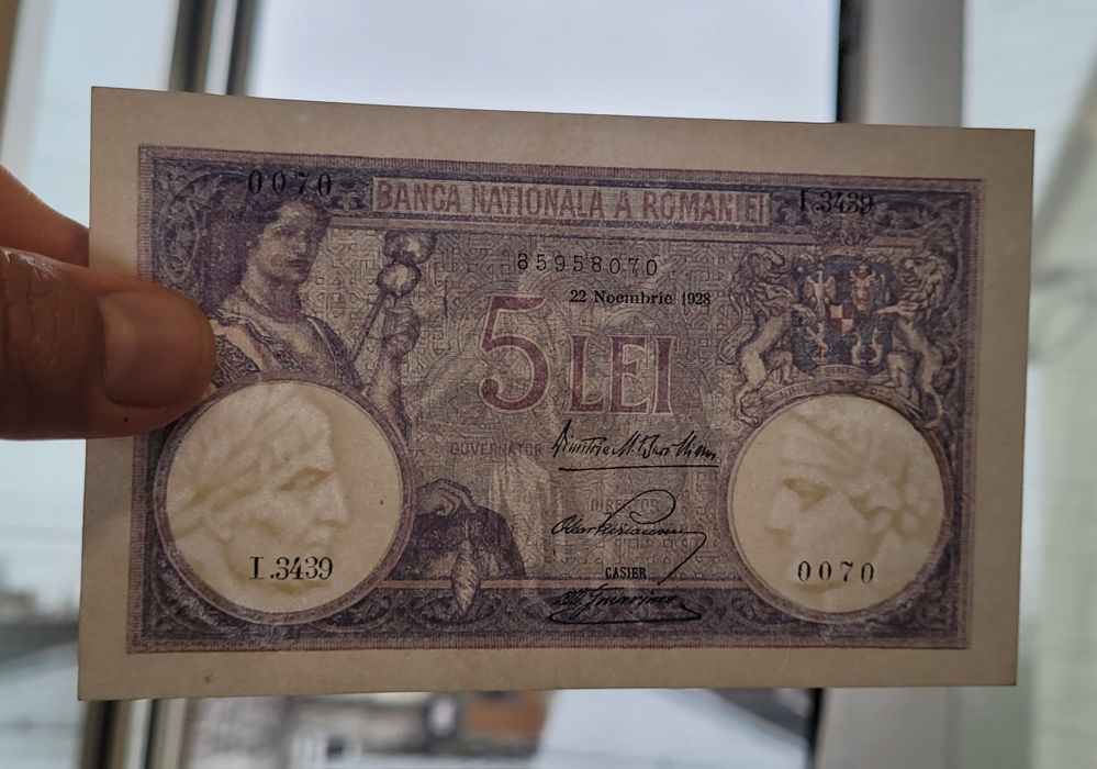 Bancnota 5 lei 1928 bani vechi monede