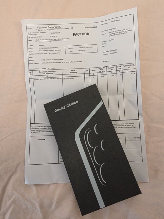 Samsung s26 Ultra 5G Sky Blue 256Gb NOU Sigilat Factură 2 ANI GARANȚIE