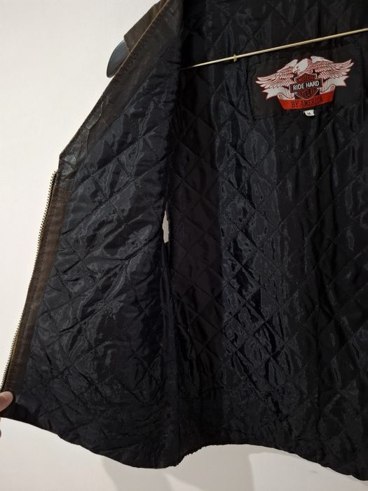 Vestă Moto Piele Naturală "Ride Hard / Davidson Motor" – Mărimea M (Stil Custom/Chopper)