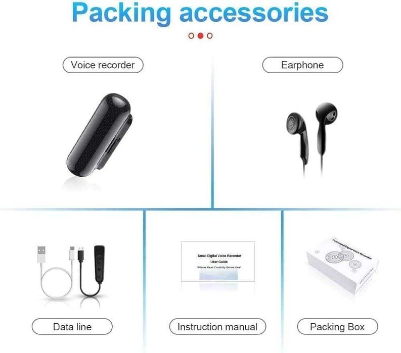 Подслушвател аудио записващо устройство скрит запис глас рекордер 500ч