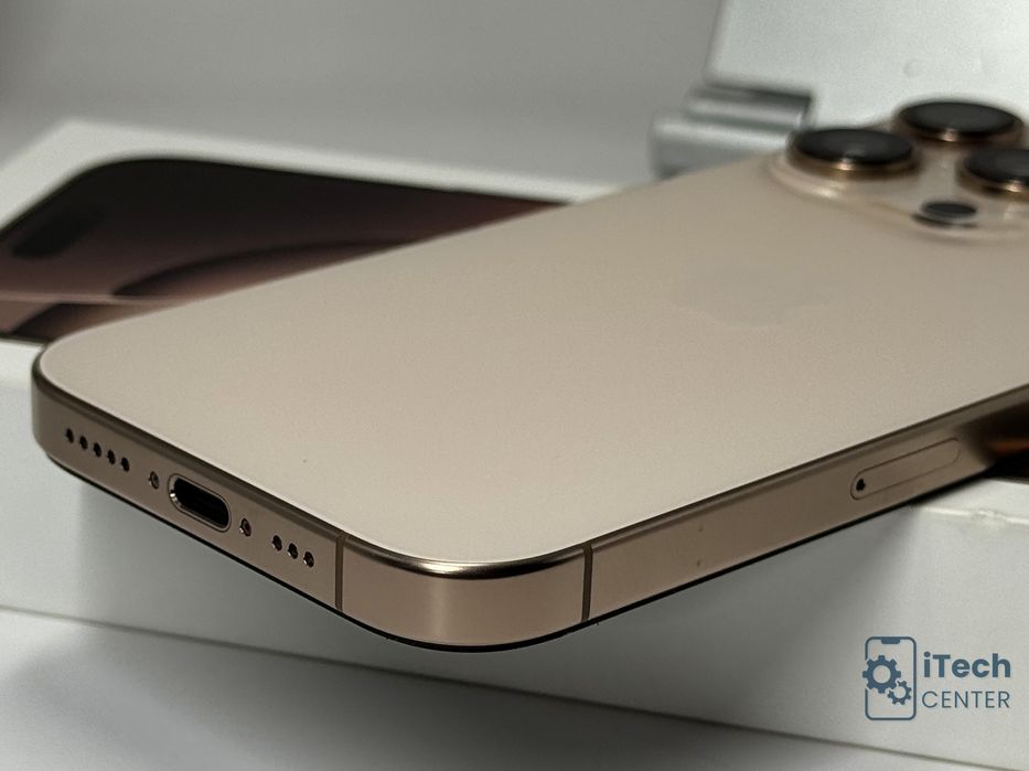 iPhone 16 Pro, 256GB, Desert Titanium, 89% батерия, КАТО НОВ, 1г. ГАРАНЦИЯ!