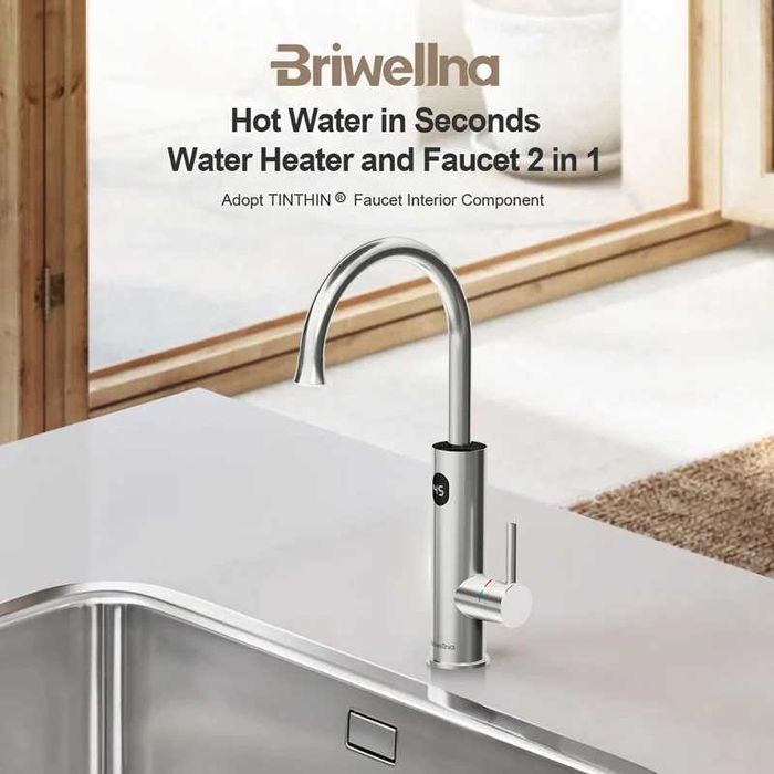 Проточен смесител с нагревател за кухня и баня Briwellna KM12