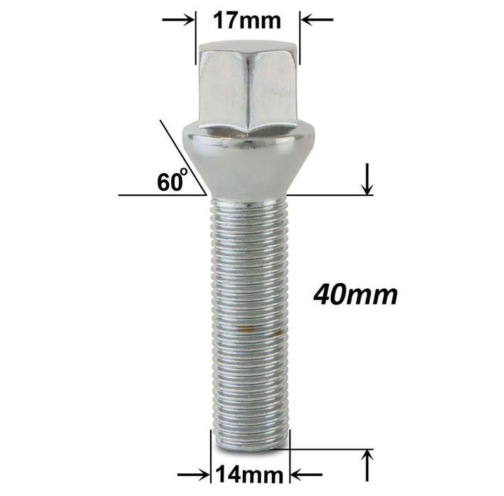 Болт за джанти тип конус 14мм x 1.50мм