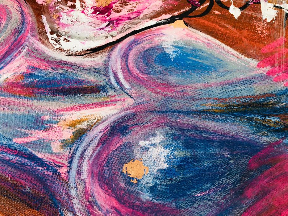 Tablou abstract pictat handamde