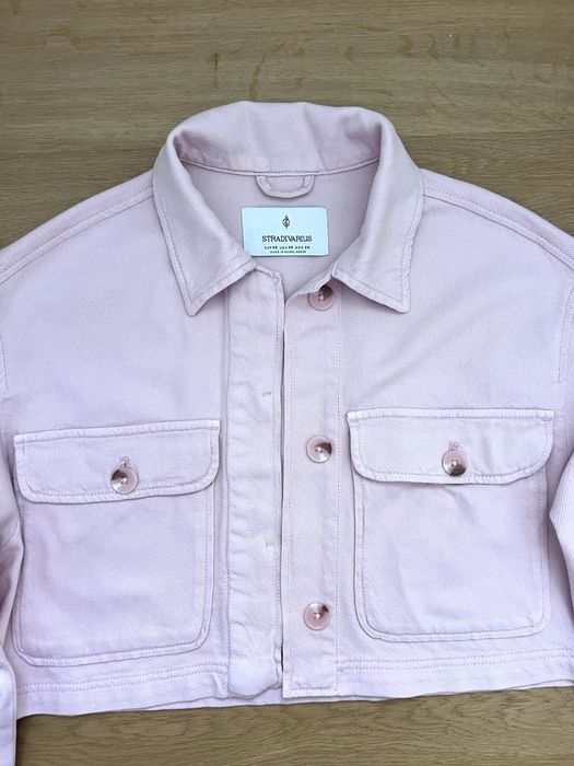 Jachetă denim roz, Stradivarius, XS/34-36